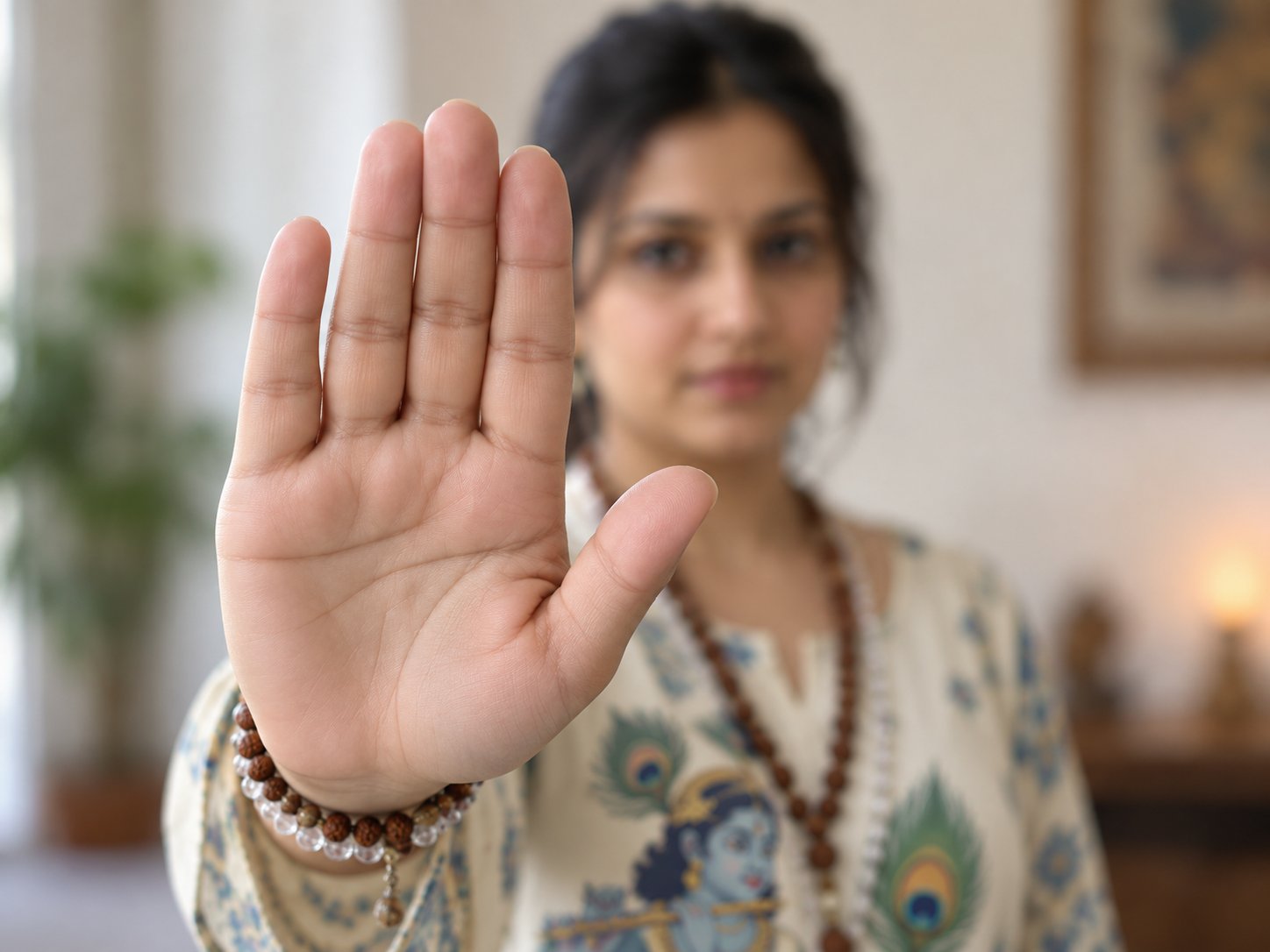 हथेली की रेखाओं का नज़दीकी दृश्य
